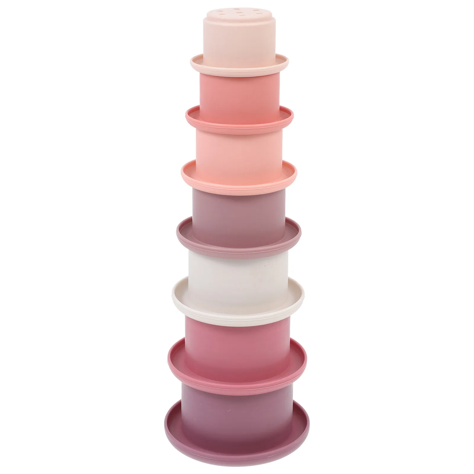 7 Pcs Pastel Soft Toys Bath Shower Kids Stacking Cups Children Infant Baby Grasping