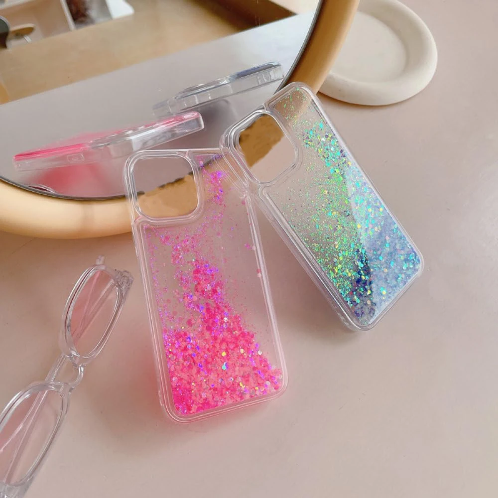 17 Case Leuchtende Glitzer-Flüssig-Bling-Hülle für iPhone Air 16 Plus 15 14 Pro Max 12 11 13 Leuchtet im Dunkeln Quicksand Capa Funda – Detail 1