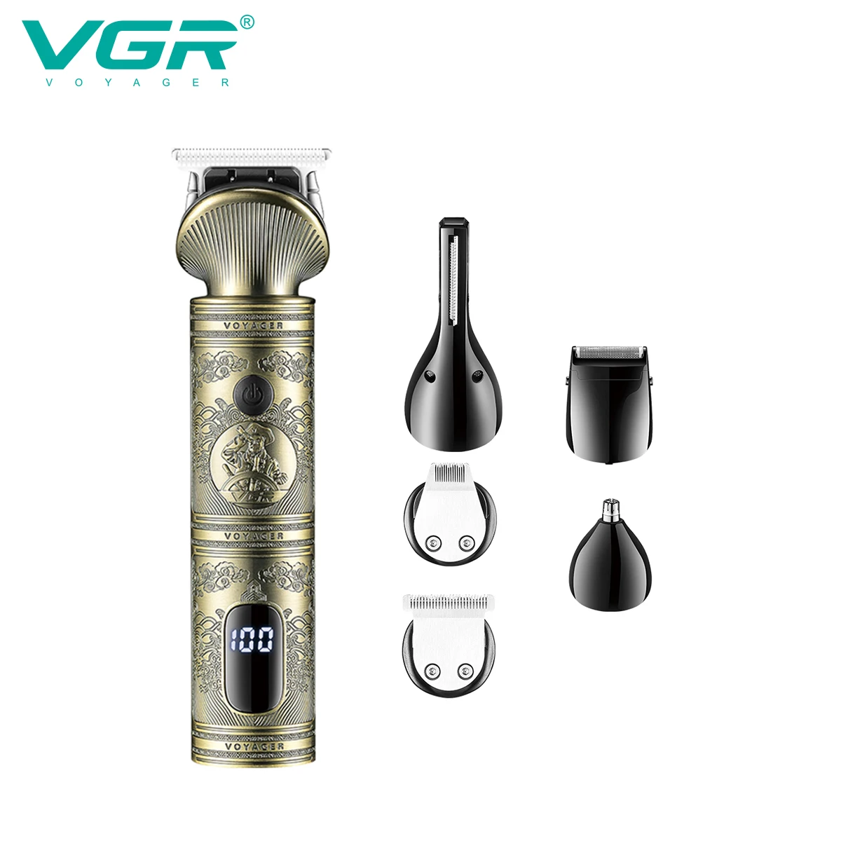 

VGR Professional Combo 6 в 1, электрический USB-триммер для волос, 106 машинка для стрижки волос для мужчин, полный комплект 43