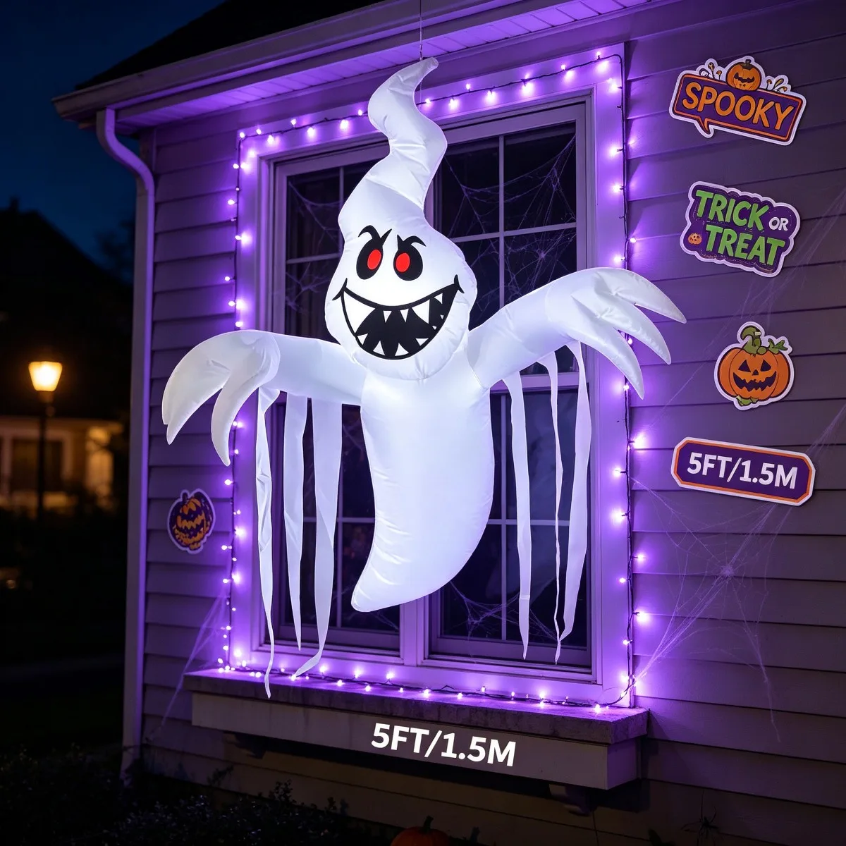 ハロウィンおもちゃ-吊り下げ式-怖いゴースト-インフレータブル-ledライト-屋外ホリデーデコレーション-窓・壁飾り