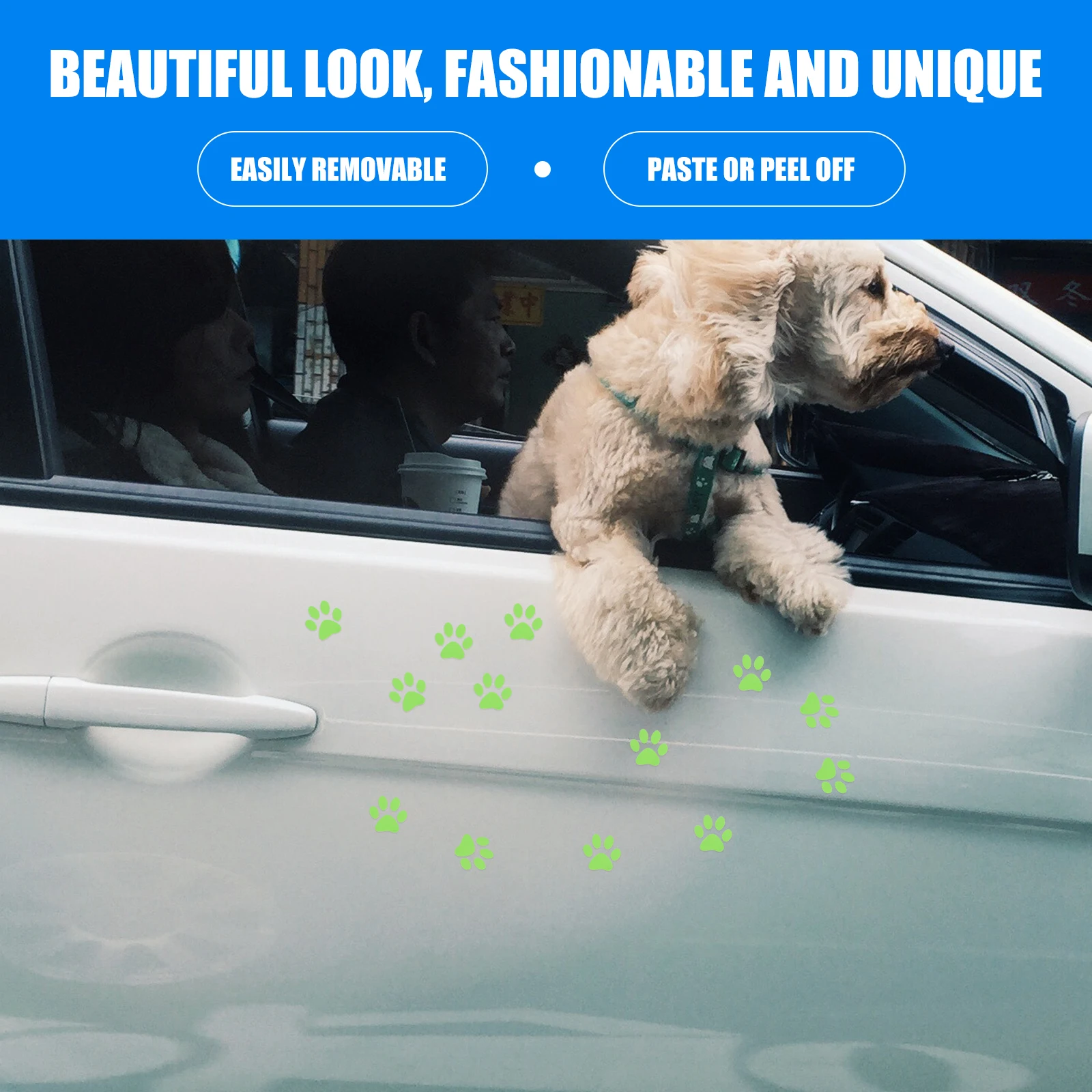 

24pcs Cat Footprint Pvc Body Decals Window Stickers Decorative Auto Body Stickers No Residue Easy Removal Lovely Cat Paw Print