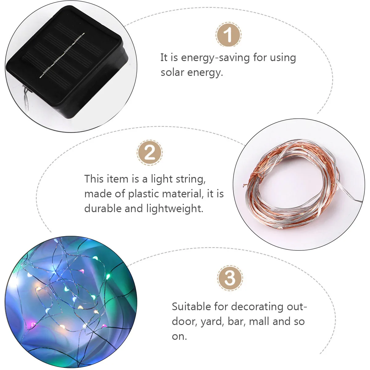 

LED Light String Christmas Decor Outdoor Solar Lights Hanging Garden Powered Plastic