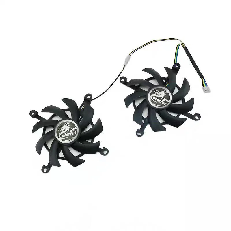 New 2pcs 4pin for Colorful GTX1650 1660 1660TI 2060 Netchi Gaming Graphics Card Cooling Fan