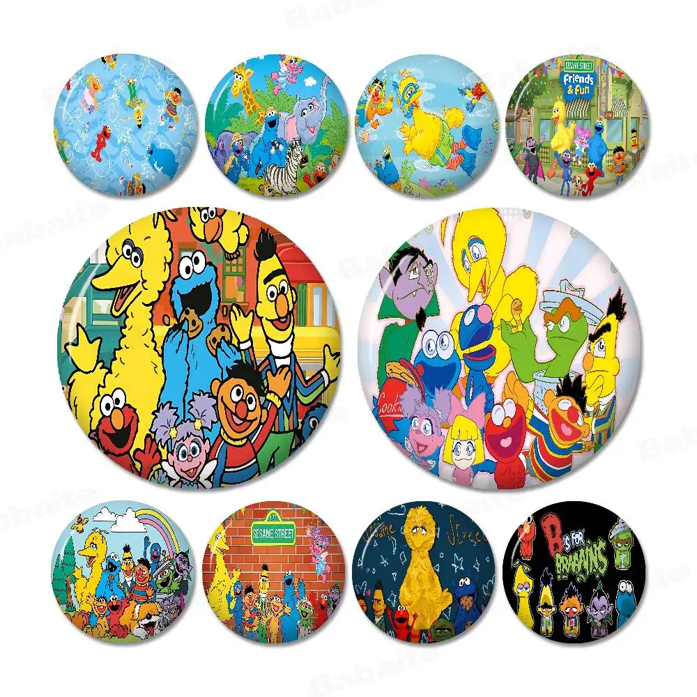 S-Sesame Soft Button Pin Bright Printed Icon Gift For Friends Badge Collar Brooch Lapel Pin Metal