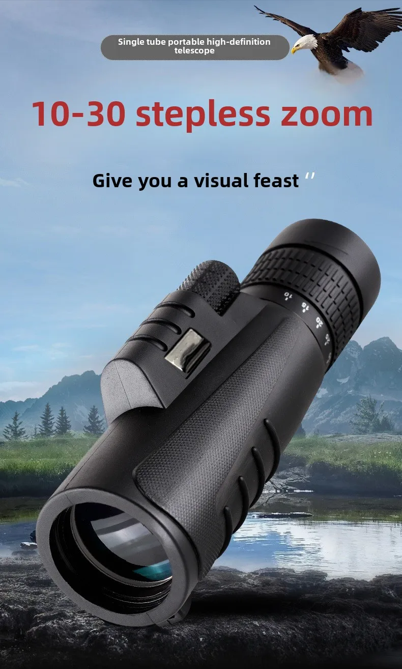 10-30 Infinitely Zoom Monocular 30 Cm High Tripod Telescope Household Appearance Bird Mirror Entertainment Camping