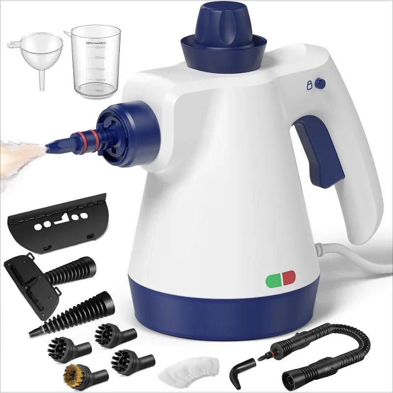 

Steam Cleaner, Pressurized Handheld Steam Cleaner for Home with 12pcs Accessories & Safety Lock, Multi-Surface & Powerful Home U