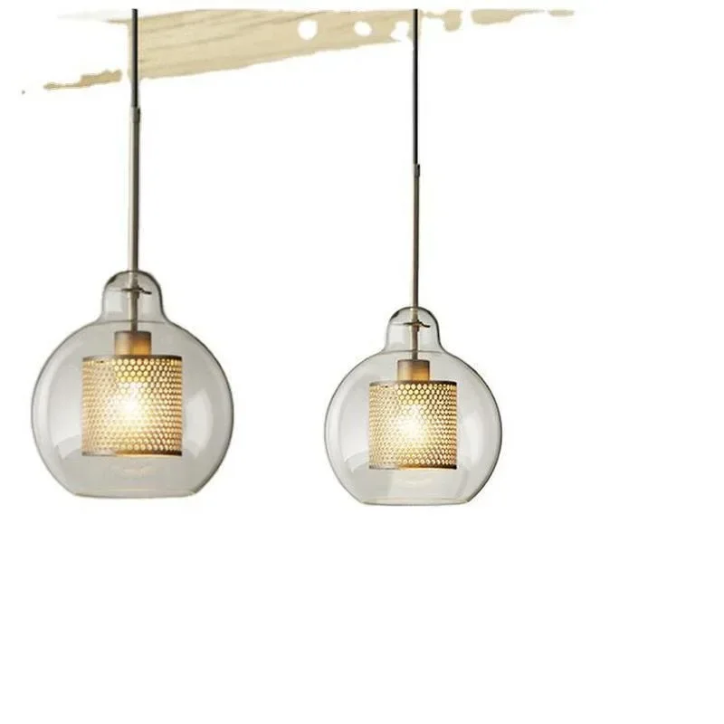 Nordic Loft Restaurant  Chandelier Industrial Style Creative Personality Bar Milk Tea Shop Bedside Glass Ball Chandelier