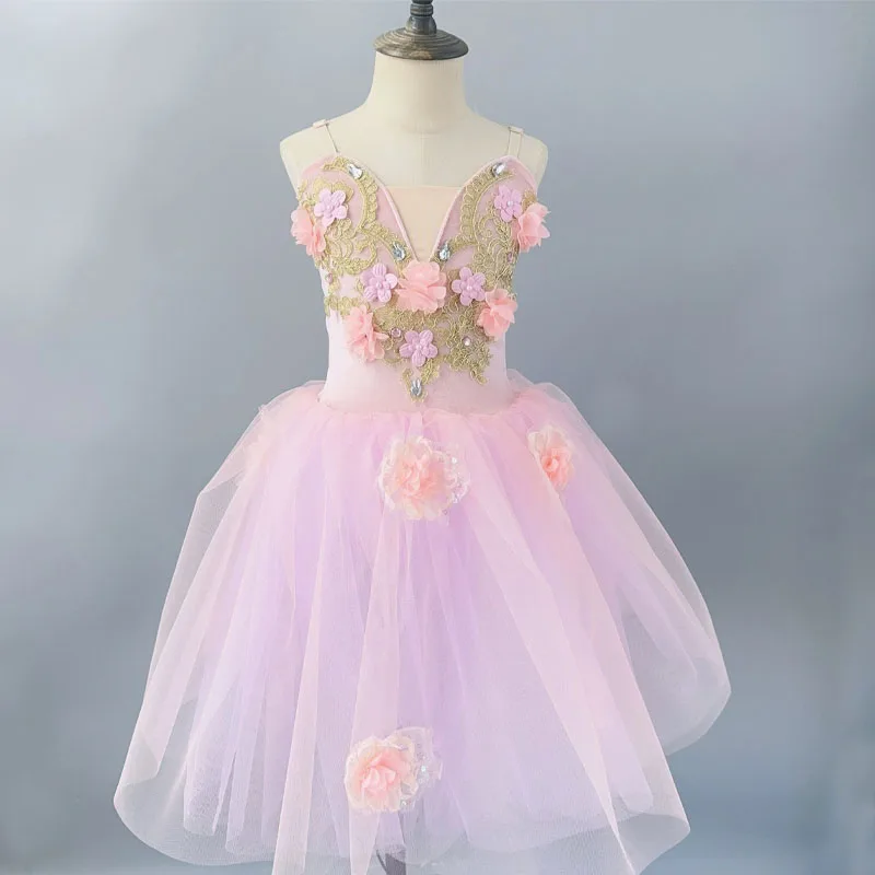 Ballroom Toddler Swan Lake Ballet Tutus dress Children Long Ballerinas Dancing Clothing Girls tutu dress Kids dancewear Costumes