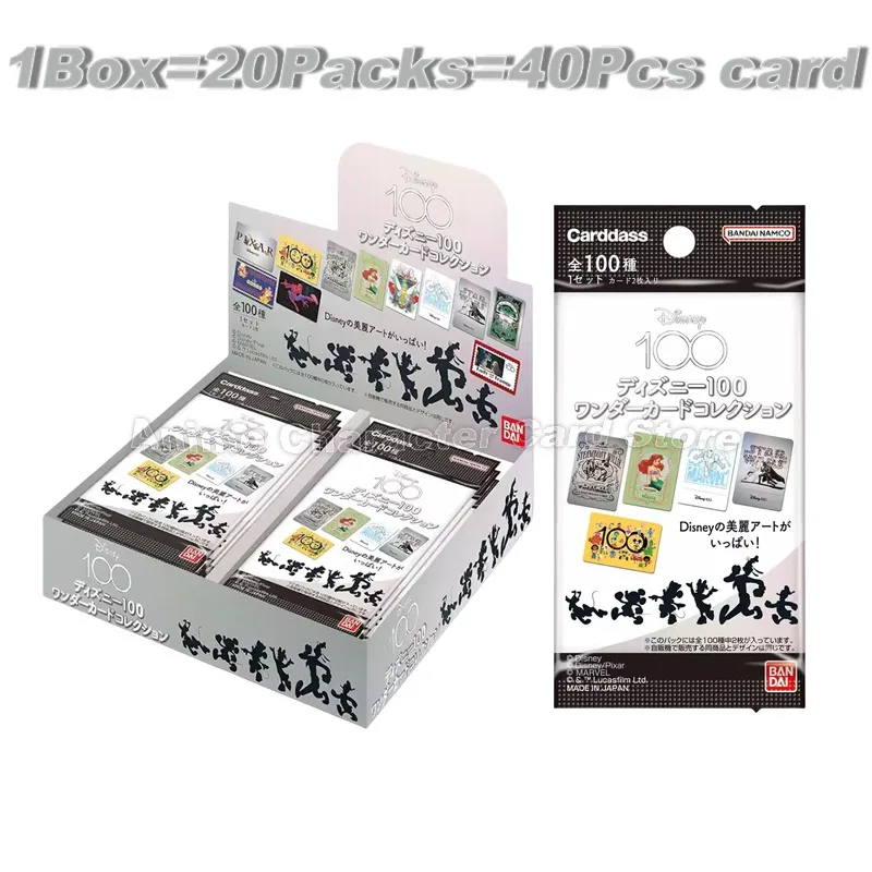 New Original Japanese Bandai Disney 100 Trading Card Anime Flash Card Collection Table Toy For Children Gifts