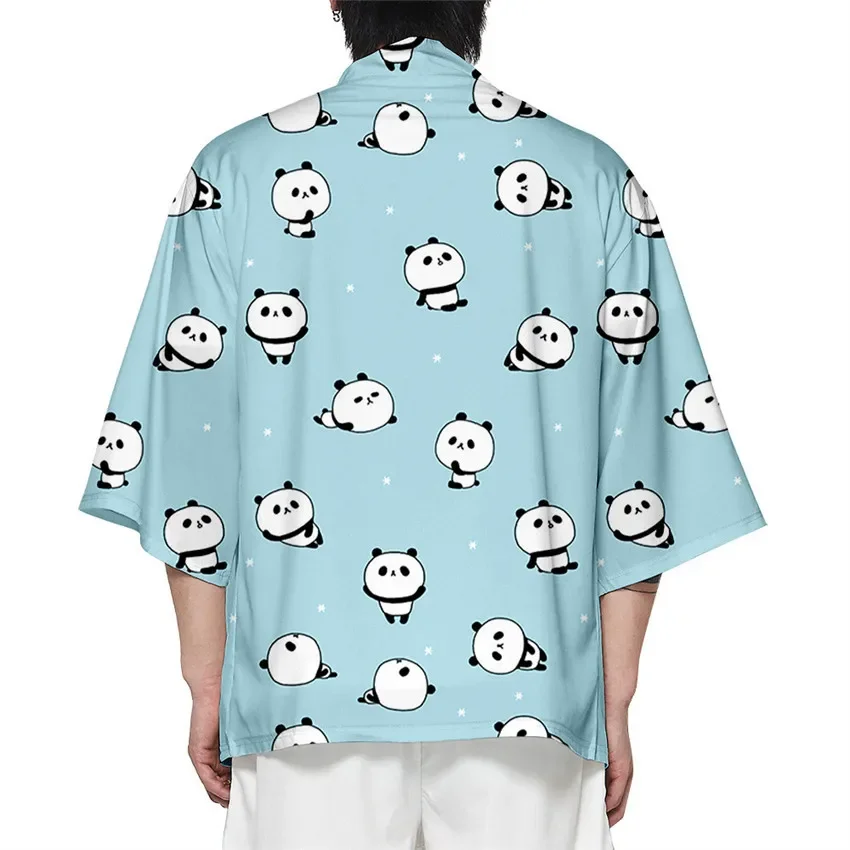 سترة كارتون باندا على الطراز الياباني كيمونو هاوري للرجال والنساء ملابس يابانية تقليدية ملابس آسيوية