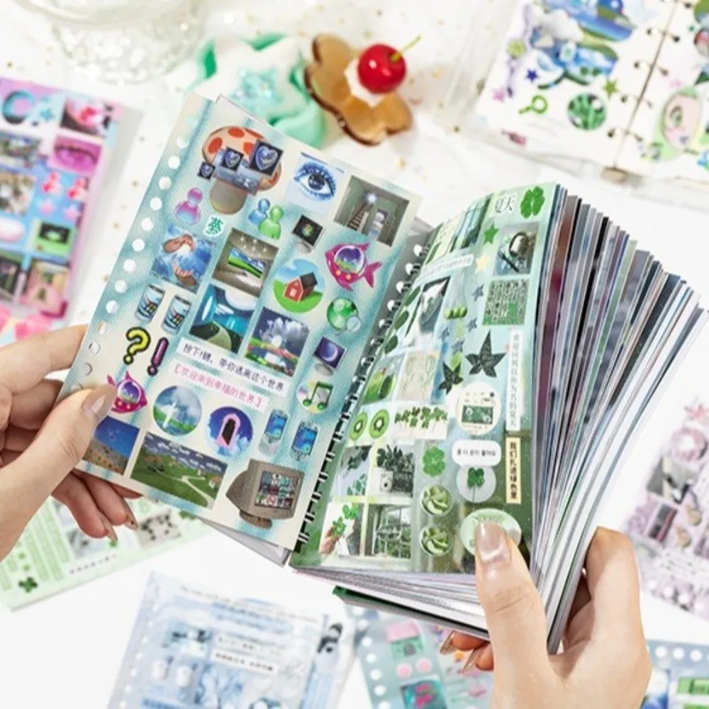 Cute Die-cut 3D Sticker Book Collage Material Cartoon Style Decorative Stickers Cut Film Coil Wind-Cut Film Die-cut Stickers