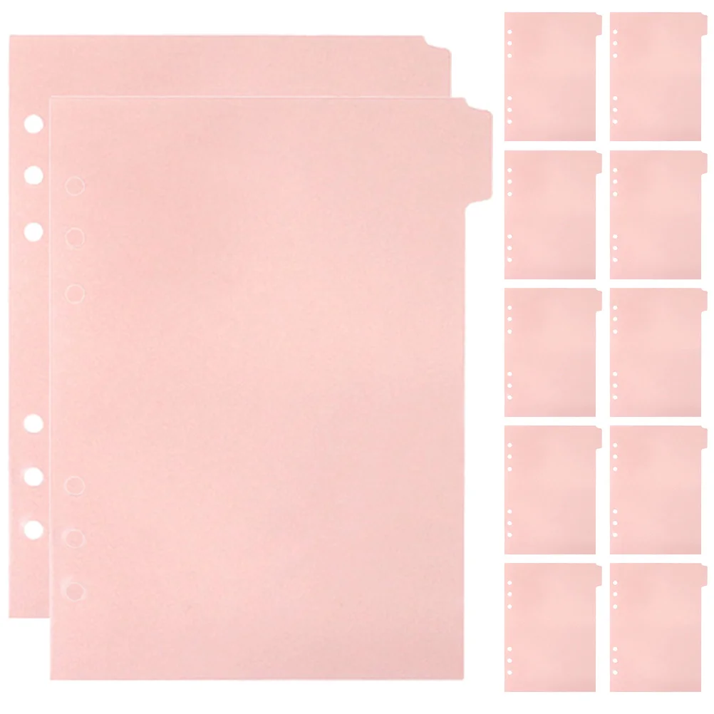 

12 Pcs Partition Baffle A5 Binder Colored Dividers Punched Loose-leaf Page Markers Notebook Index for Pp Notepad Tabs