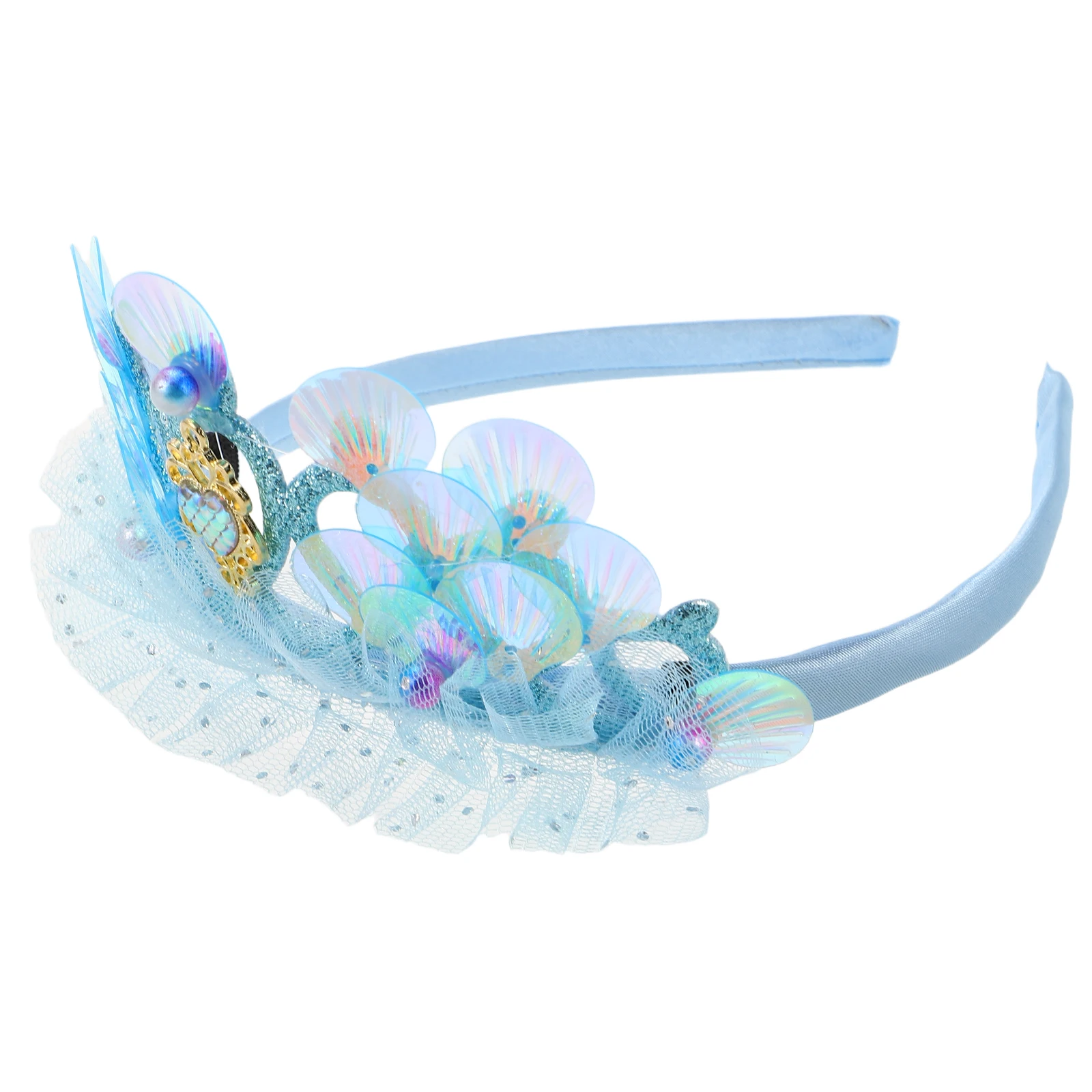 

Children's Ocean Hair Crown Theme Headbands Princess Crowns for Little Girls Mermaid Mermaids Childrens Seashell