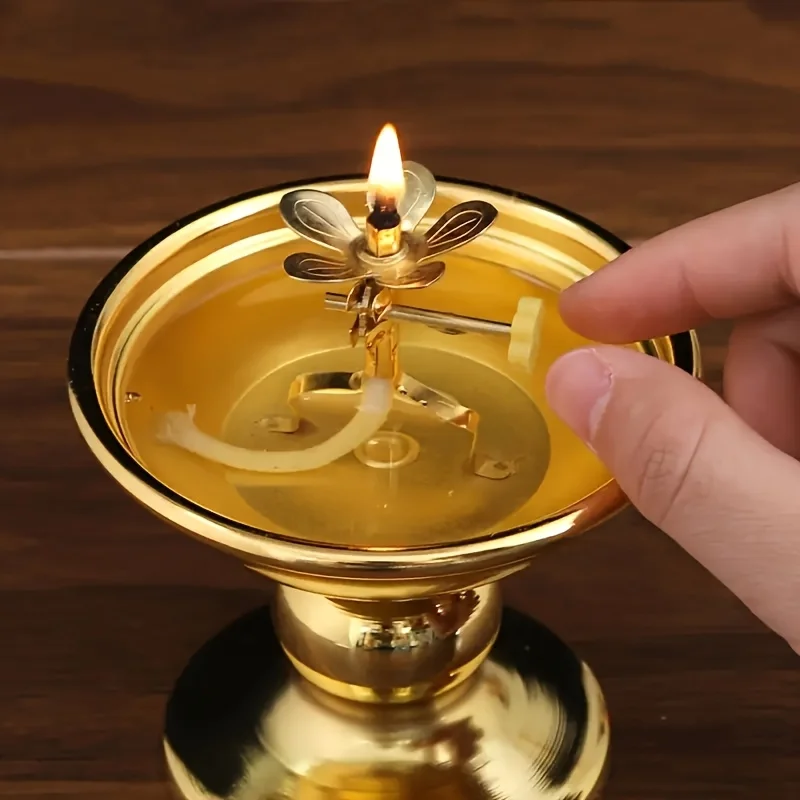 1/2 pçs suporte de pavio de lâmpada de óleo suporte de pavio de lâmpada de manteiga com suporte telescópico suporte de pavio buda suprimentos decoração de mesa