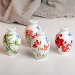 Vintage Style Ceramic Vase Magnet Hand Painted Floral Design Fridge Accessories Home Decoration