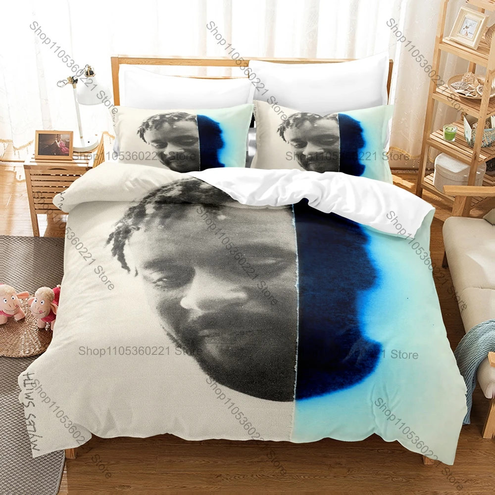 M-Myles Smith Duvet Cover + 2 Pillowcases Simple Folk Music Text Pattern Print 3 Pieces Bedding Linen Young Acoustic Pop Room