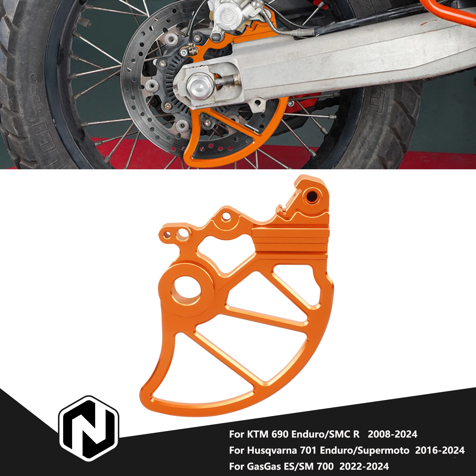 

Rear Brake Disc Guard For KTM 690 SMCR Enduro 2008-2024 For Husqvarna 701 SM Enduro Supermoto 2016-2024 GasGas ES/SM 700 22-2024