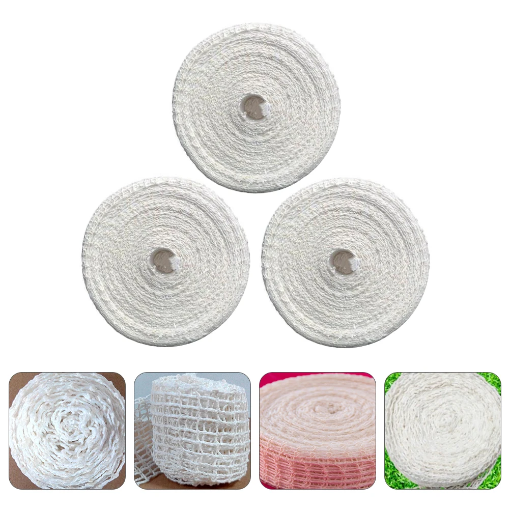 

3Pcs Meat Netting Roll Elastic Cotton Ham Sausage Net Kitchen Char Rope Cooking Packaging Meat Netting Roll