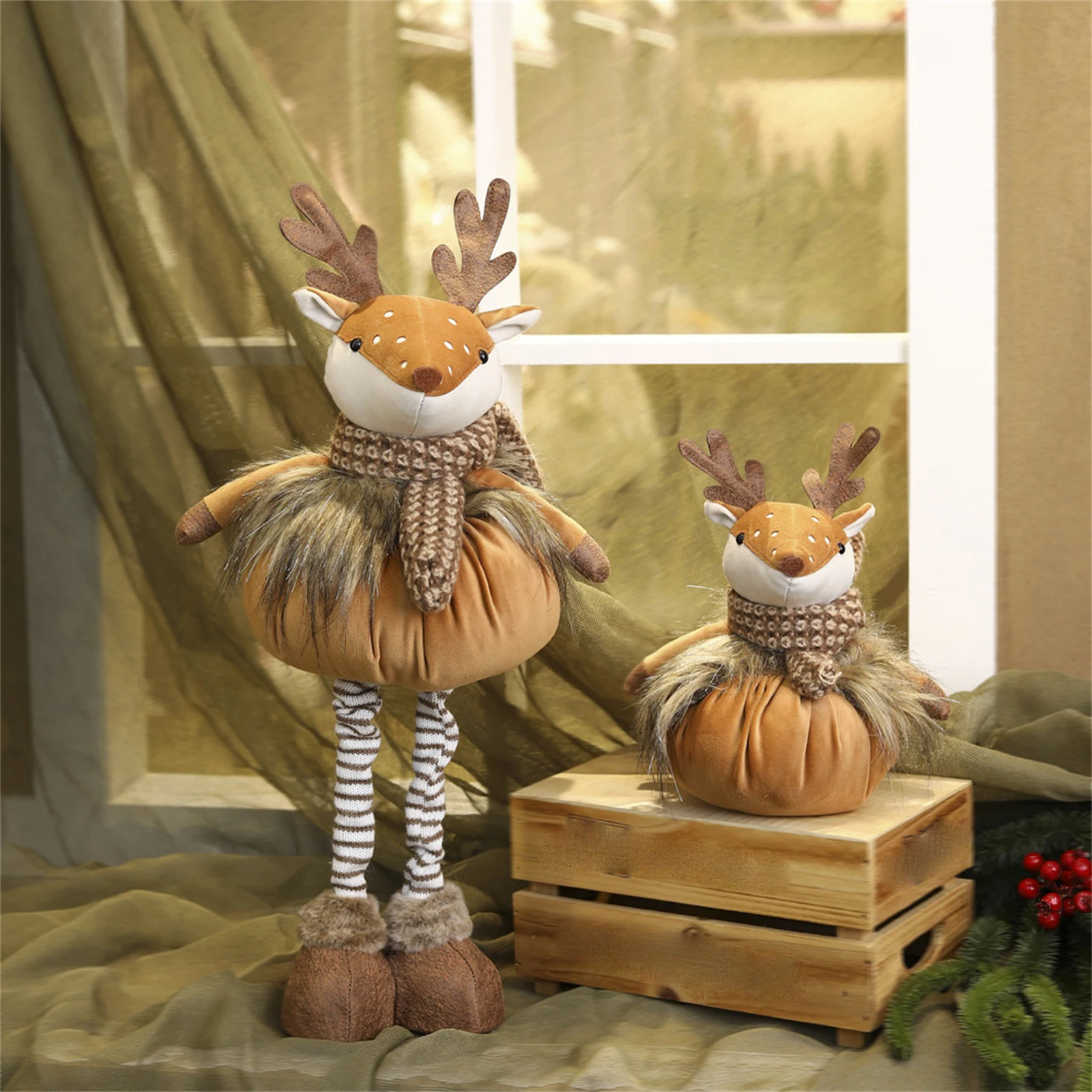 

Christmas Deer Doll Children Adults Birthday Gift Handmade Weaving Elk Doll Room Christmas Decorative Prop Festival Gift