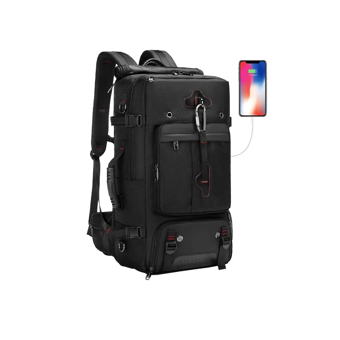 Travel Backpack, 35-50L Expandable Carry on Backpack with Shoe Compartment and USB Charging Port, 17inch Laptop Backpack, Airlin