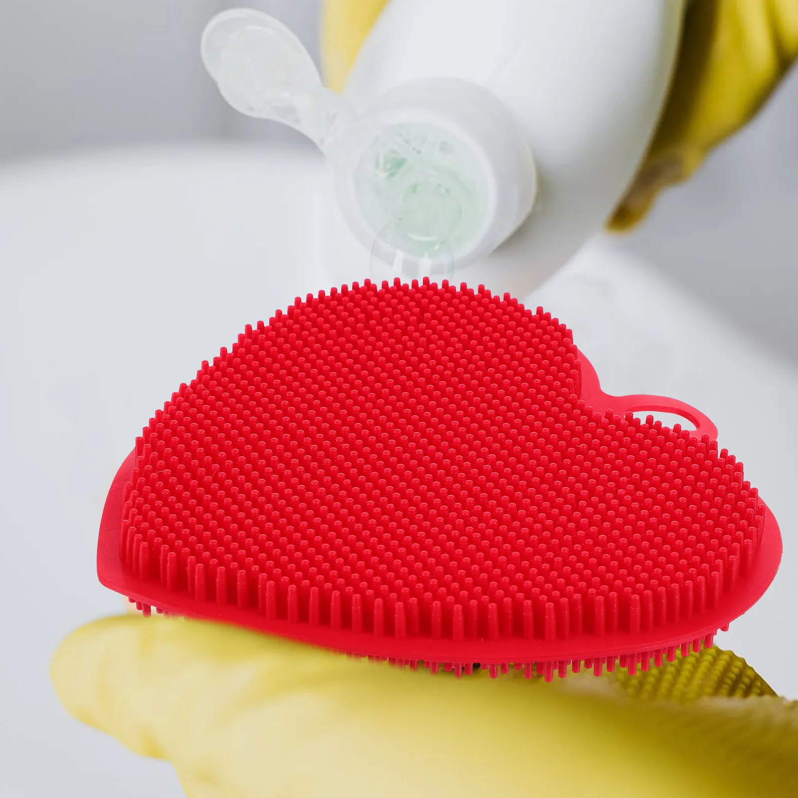 Silicone Dish Washing Brush for Kitchen Cleaning Non-Stick Scrubber for Plates Bowls Pots Pans Fruits Vegetables Cars Baths