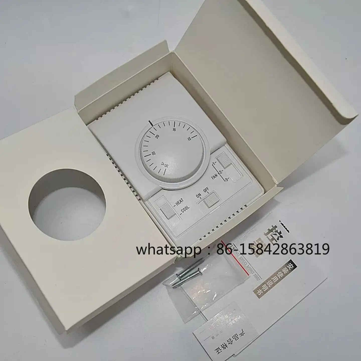 Central air conditioning mechanical thermostat, knob switch panel three-speed switch, fan coil temperature controller