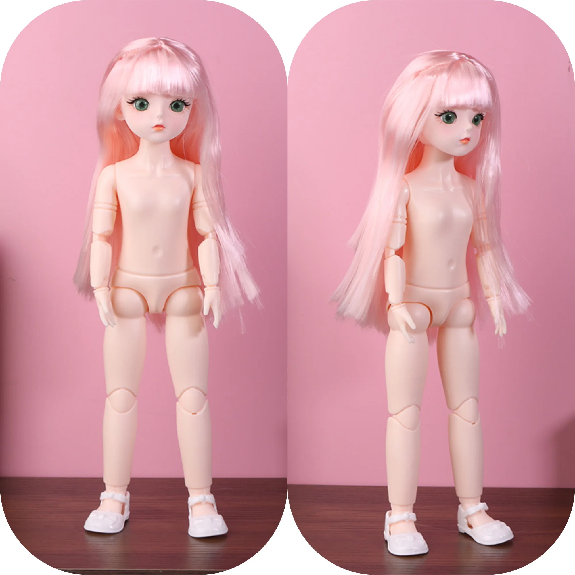 

1/6 30cm Doll Nude 20 Removable Joints 3D Attractive Eyes Doll Dressing Up Toy Girls Birthday Gift Head + Body + Shoes