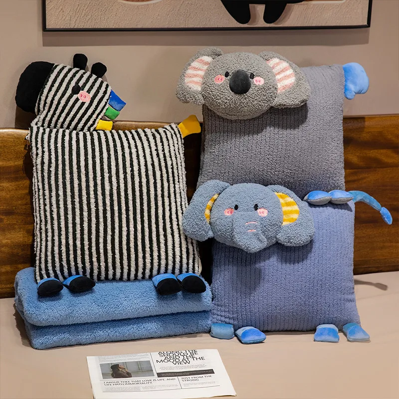 

Cartoon Animal Plush Blanket Flannel Student Office Napping Blanket Cute Lion Koala Zebra Blanket Dormitory Plush Blanket Gift