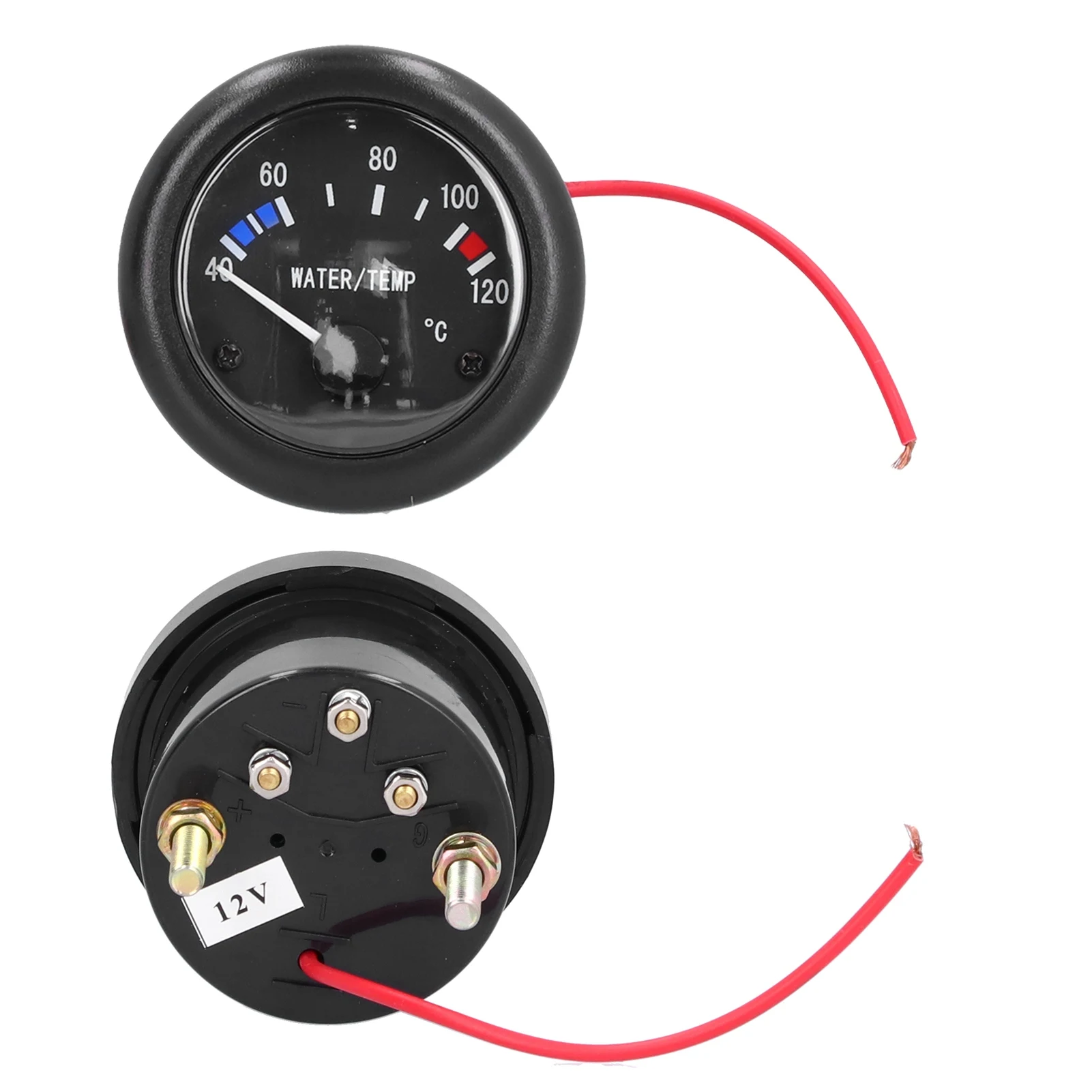 Marine Water Temperature Gauge 40‑120℃ LED Backlight with Alarm Sensor Indicator Light 12V Water Temp Meter