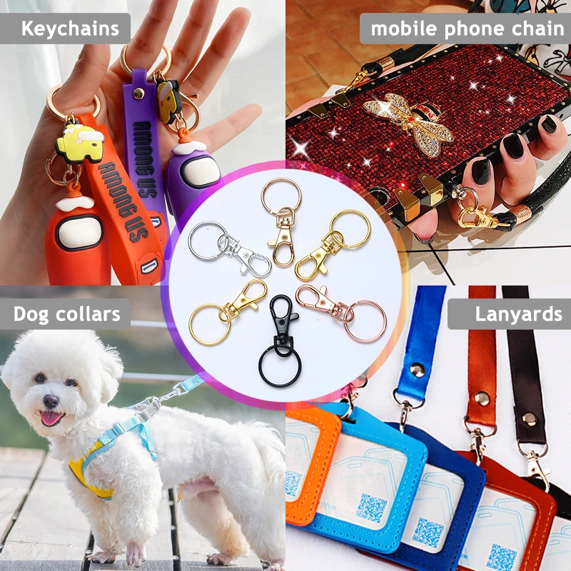 10Pcs/Lot 23/32/36/38mm Lobster Clasp Hooks Keychain 6 Colors DIY Jewelry Making Finding for Necklace Bracelet Chain Supplies