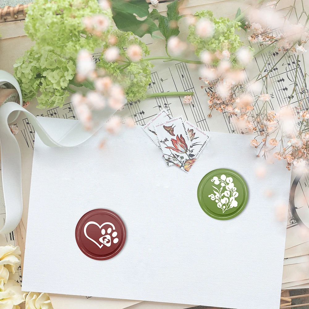 Wax Seal Stamps Cat Dog Butterfly Pattern Spaceman Sun Moon Abstract Design for DIY Greeting Card Decor Sealing Wax Stamper 2024