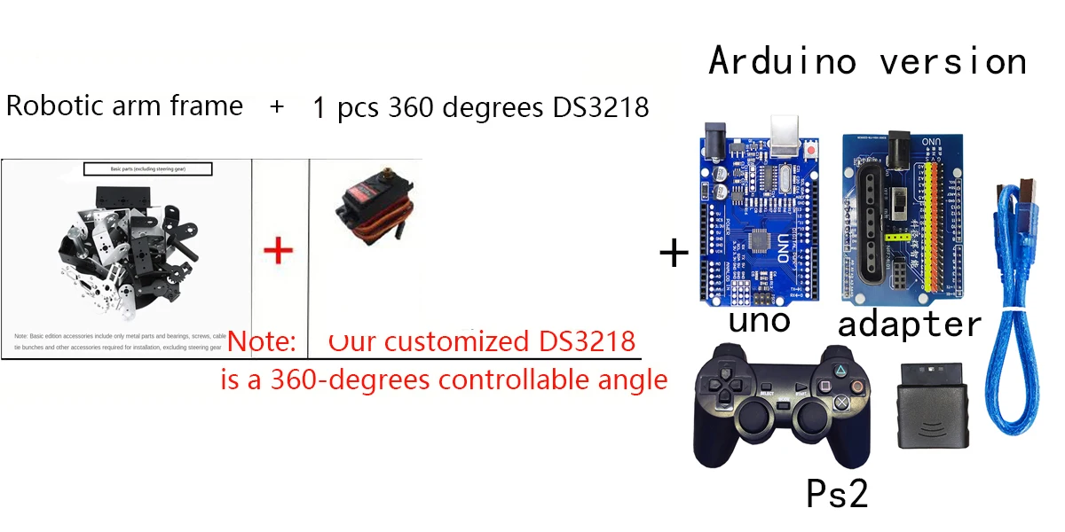 MG996 1 DOF Rotating Robot Manipulator Metal Alloy Mechanical Gimbal Kit For Arduino Robot with Ps2 Control Programmable DIY Kit