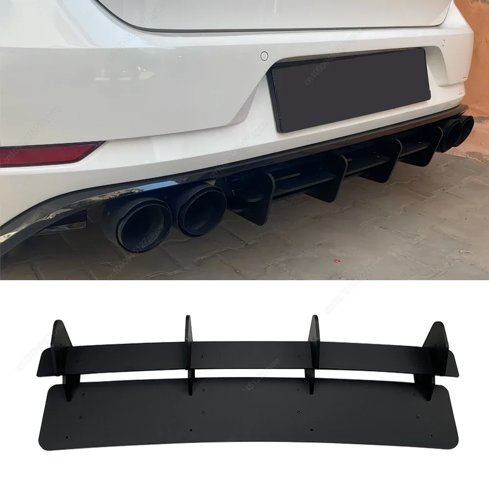 Maxton Style Rear Bumper Diffuser Splitter Extension Valance Aero Kits For Volkswagen Golf 7.5 R 2017-2020 Body Kit Tuning Black