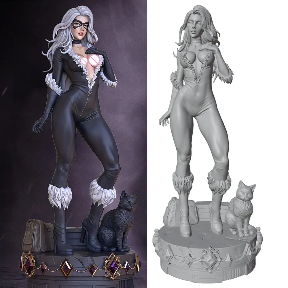75mm,150mm,300mm Desk ornament,Sexy girl resin model kit, mini 3D printed gray figure statue, unpainted,unassembled