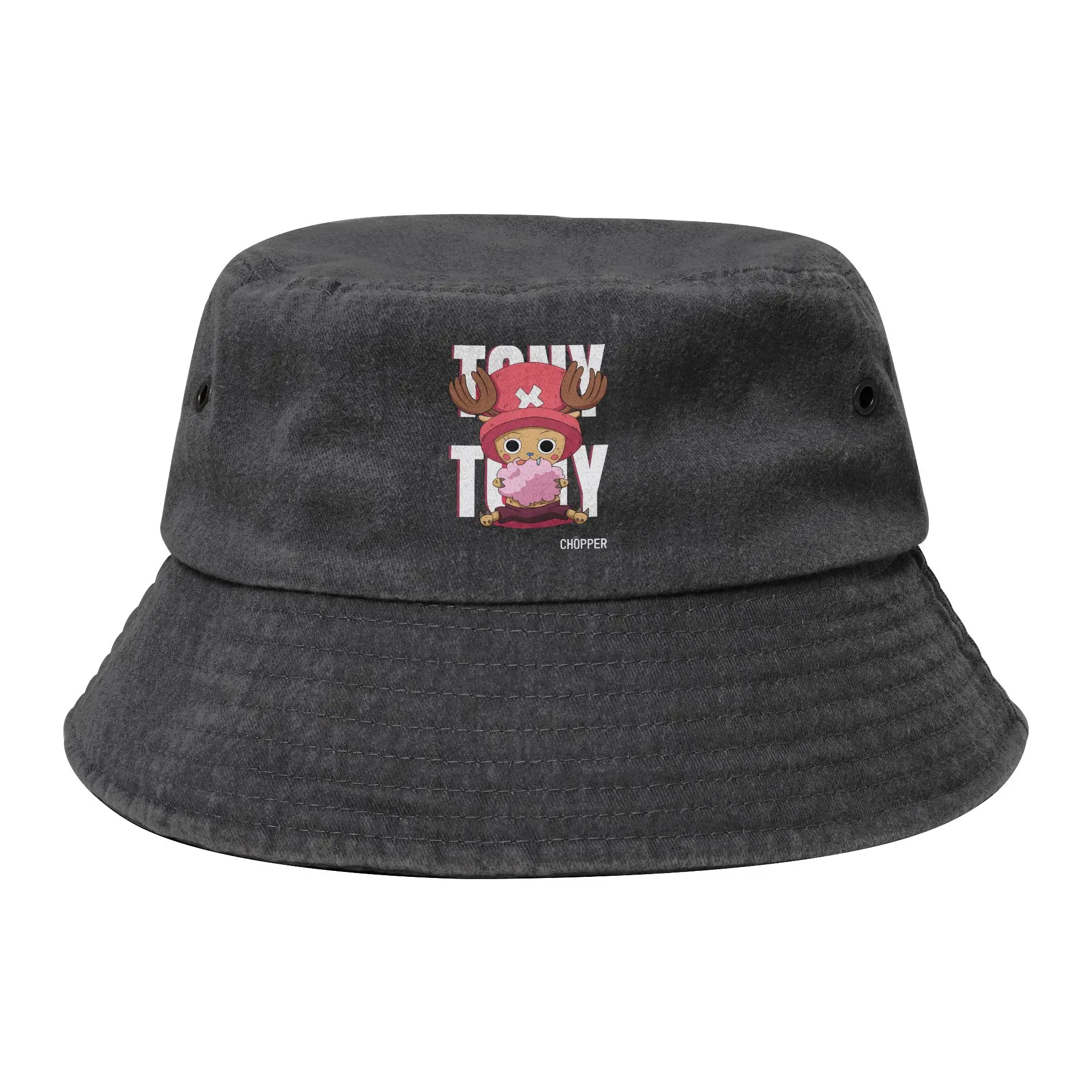 Tony Tony Chopper Bucket Hat for Men Women One Piece Distressed Denim Sun Hat UV Protection for Camping Fishing Fisherman Hat