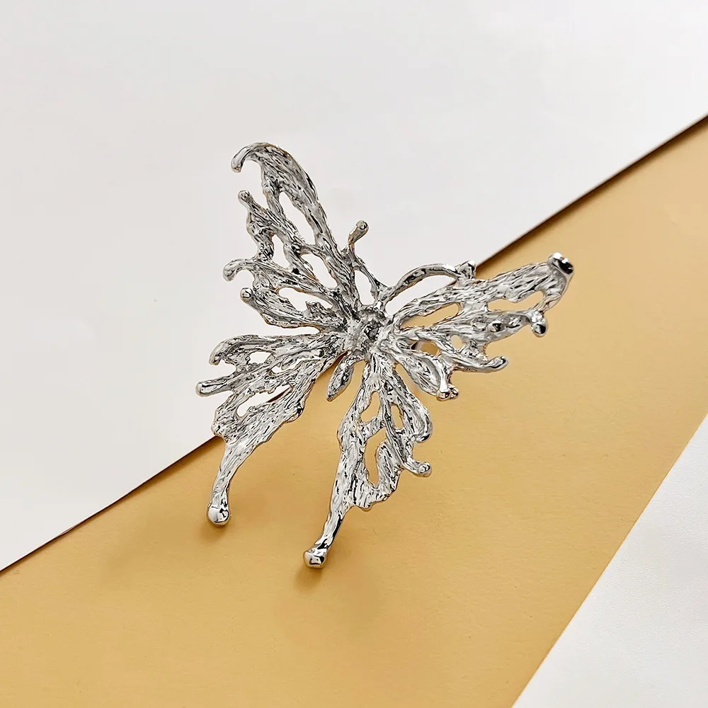 

Модные крупные кольца из сплава для женщин, 3D-кольца с эффектом жидкого металла, винтажные, эффектные, индивидуальные, трендовые кольца на палец