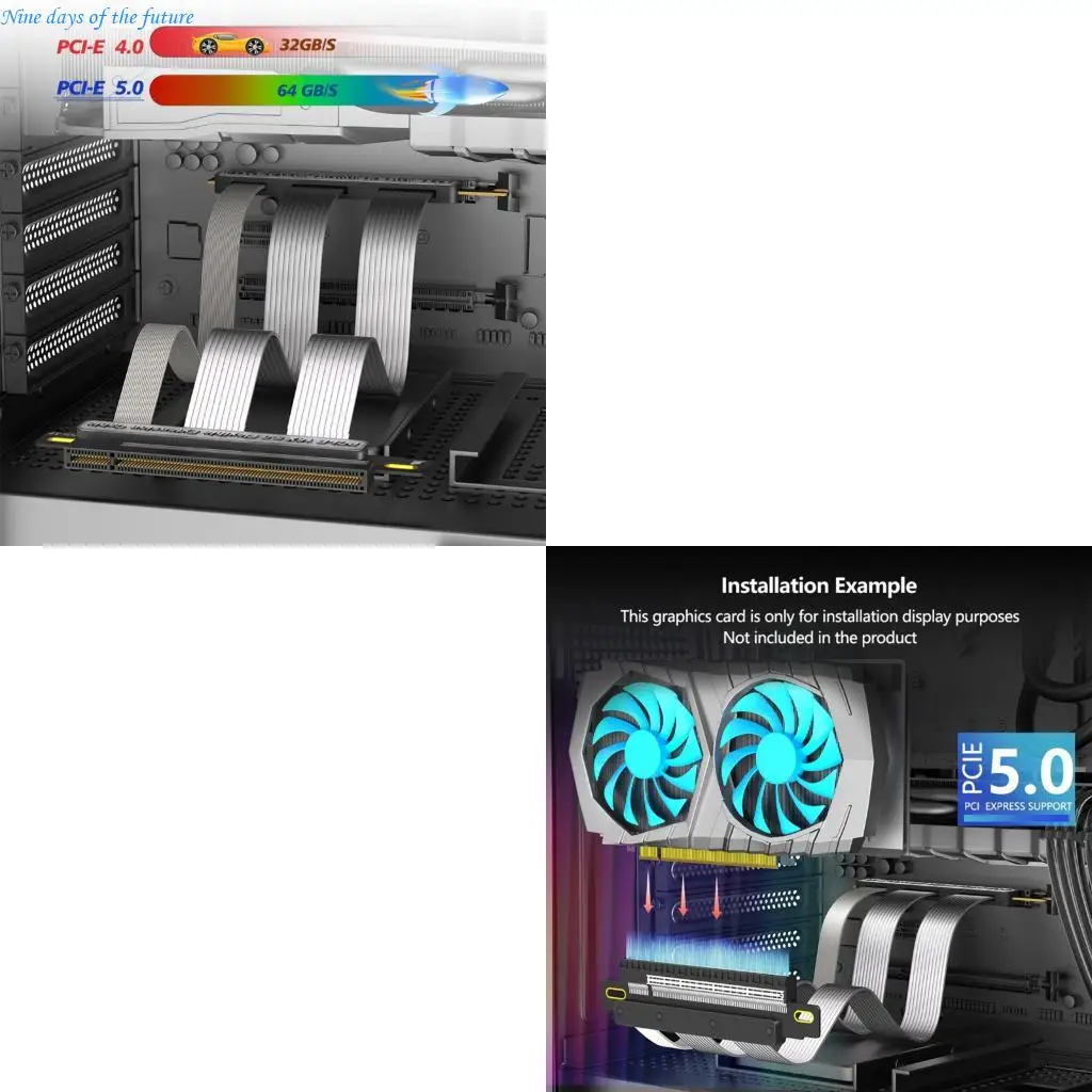 

Гибкий удлинитель PCIe 5.0, усиленное охлаждение, скорость передачи данных 32 ГТ/с, совместимость с рендерингом E65A