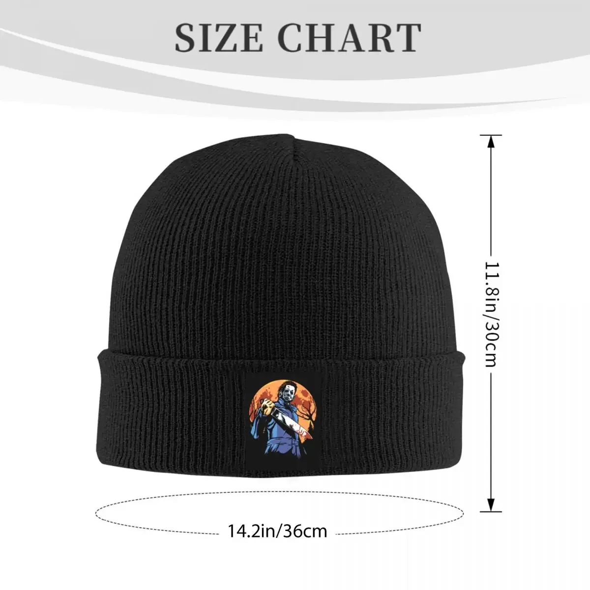 Michael Myers Horror Movie Knitted Hat for Women Men Skullies Beanies Autumn Winter Hats Acrylic Scream Halloween Casual Cap