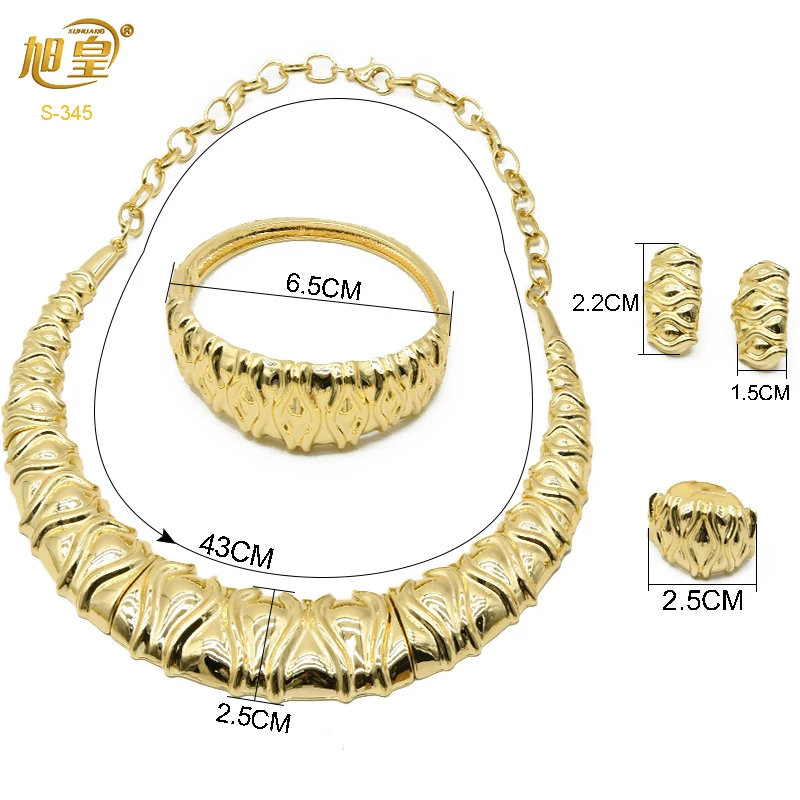 XUHUANG francia Set di gioielli con bracciale collana di alta qualità nigeriano lusso sposa regalo di nozze Set di collana girocollo placcata