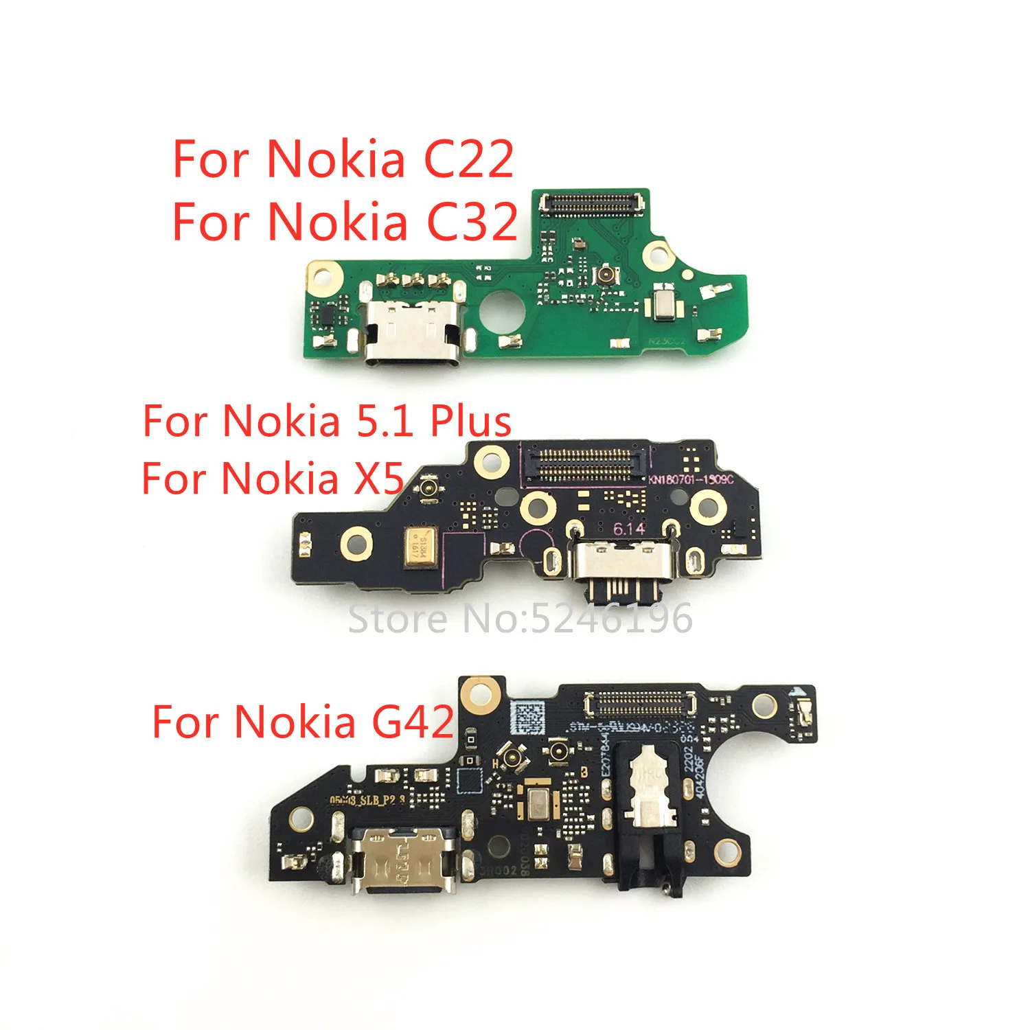 

1 шт. USB-порт для зарядки, разъем для зарядного устройства для Nokia C22 Nokia C32 Nokia 5.1 Plus Nokia X5 Nokia G42 5G, запасная часть.