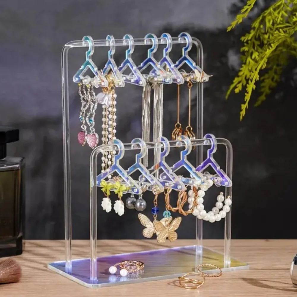 16pcs Hangers Shaped Jewelry Holder Stable Dangle Earrings Display Racks Clothes Hanger Ear Studs Stand