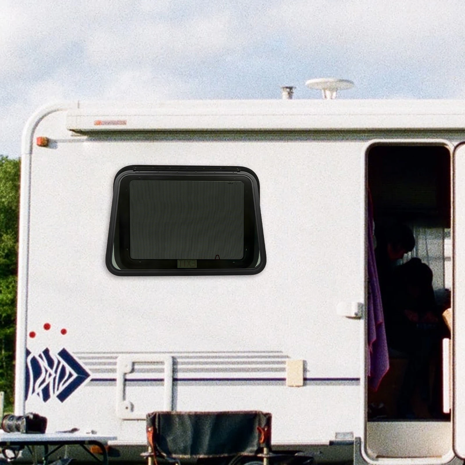 

30x22 дюйма выходное окно для автофургона с солнцезащитным козырьком, защита от насекомых, окно выхода для автофургона, экран для конфиденциальности