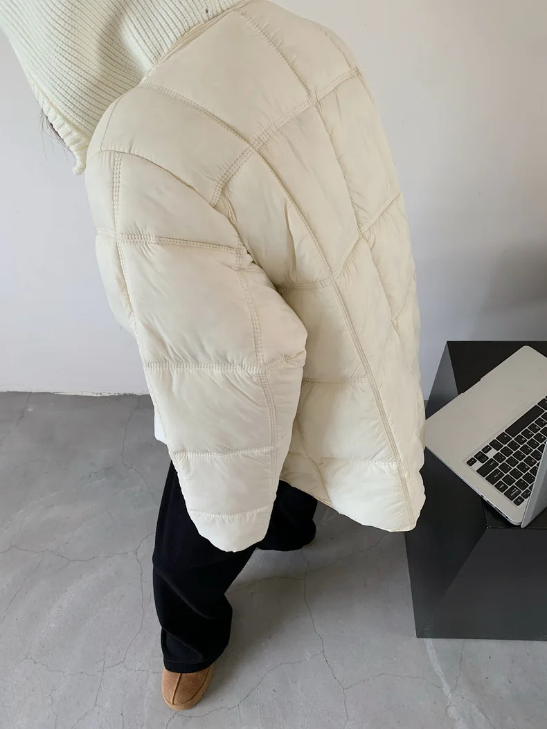 2026 Winter New Solid Color Long-sleeved Cotton Jacket Women's Fashion Versatile Hooded Bread Loose Korean Version Thick Coat