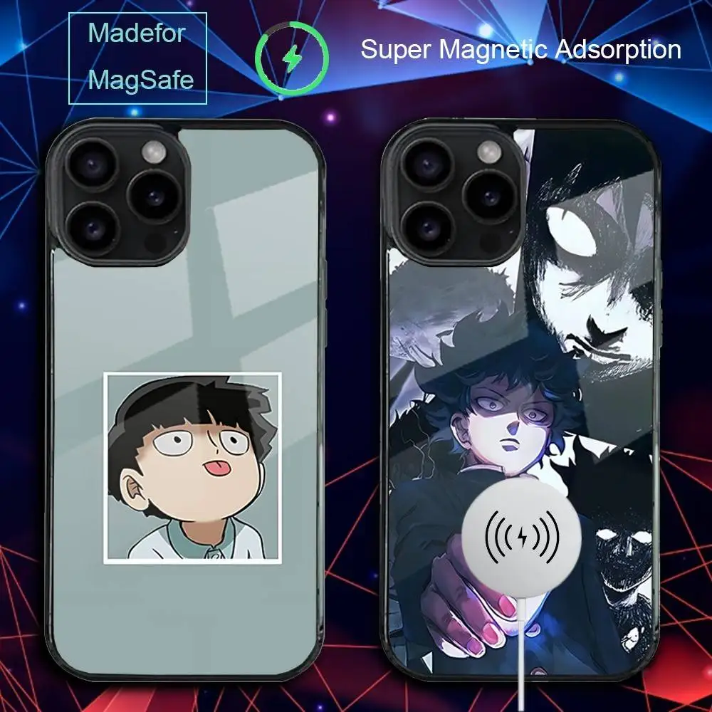 M-Mob Anime Psycho 100 Phone Case For iPhone 17,16,15,14,13,12,11,Pro,Max,Plus,Mini,SE4,E Magnetic Magsafe Wireless Charging