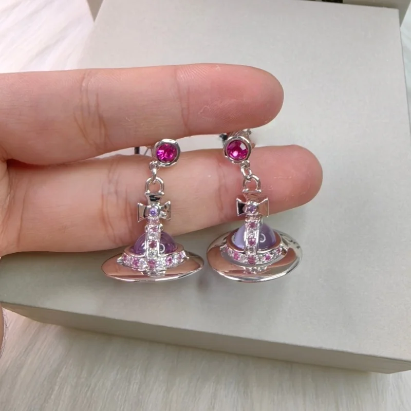 أقراط من الفضة الإسترليني S925 ثلاثية الأبعاد صغيرة من قاع زحل منقوشة #3