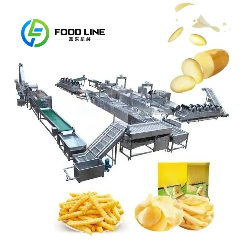 Speed Switchable French Fry Production Line Integrated With Variable Feed Continuous Frying Machine For Small And Large Batches