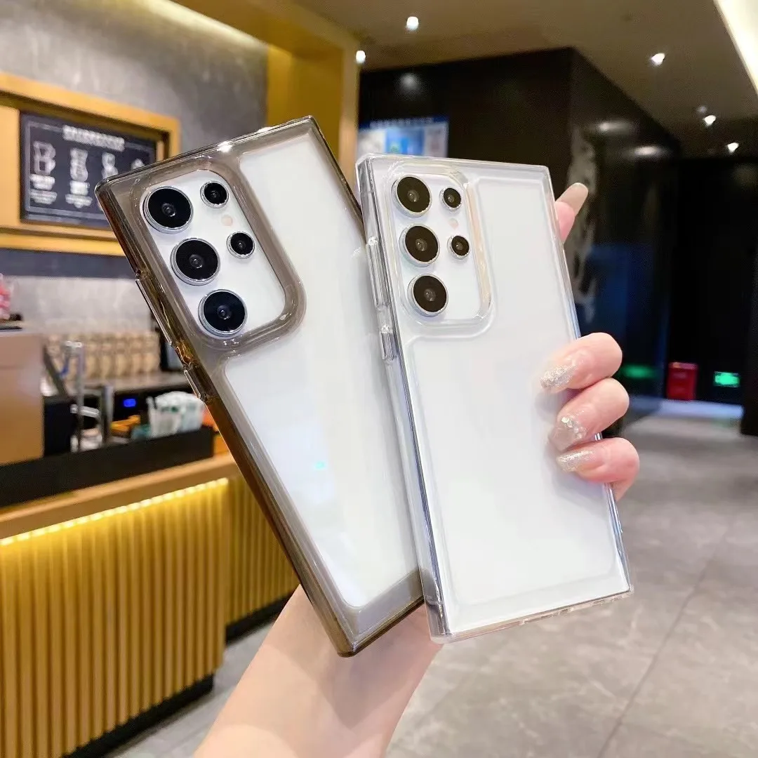 삼성 S21FE 용 낙하 방지 공간 클리어 폰 케이스, S22 플러스, S23, S24 울트라, A54, A34, A52, A12 풀 커버, 쉘 바디 보호