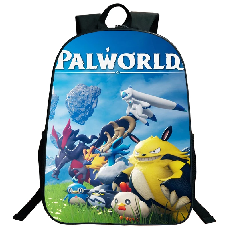 Mochila de nailon con estampado de Palworld para niños y niñas, morral escolar de gran capacidad, de alta calidad, con dibujos animados