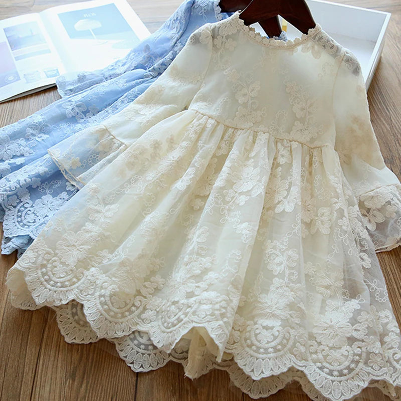 Kids Dresses For Girls  Dress Tulle Lace Flower Girl Princess Dress Kids Spring/Autumn Clothes Vestidos Toddler Girl Kid Clothes