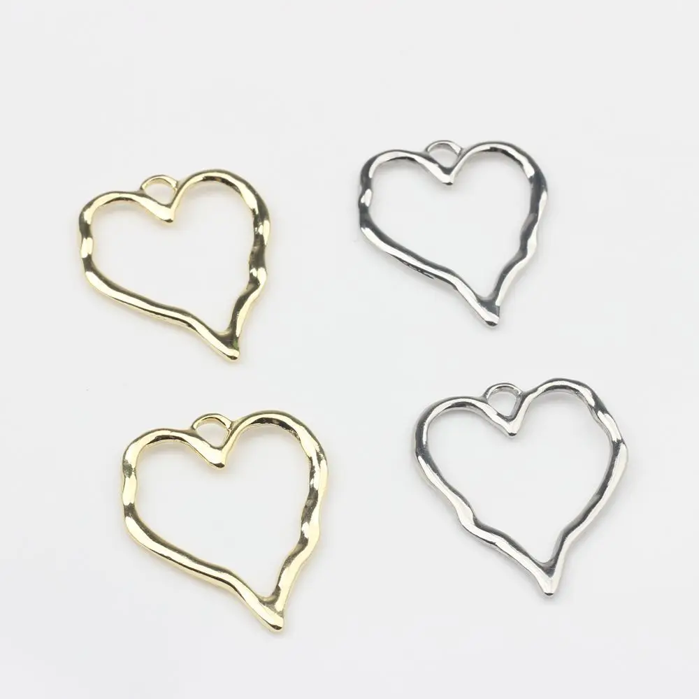 Cute Peach Heart Shaped Alloy Pendant for DIY Jewelry Making 35*27mm 10pcs/lot